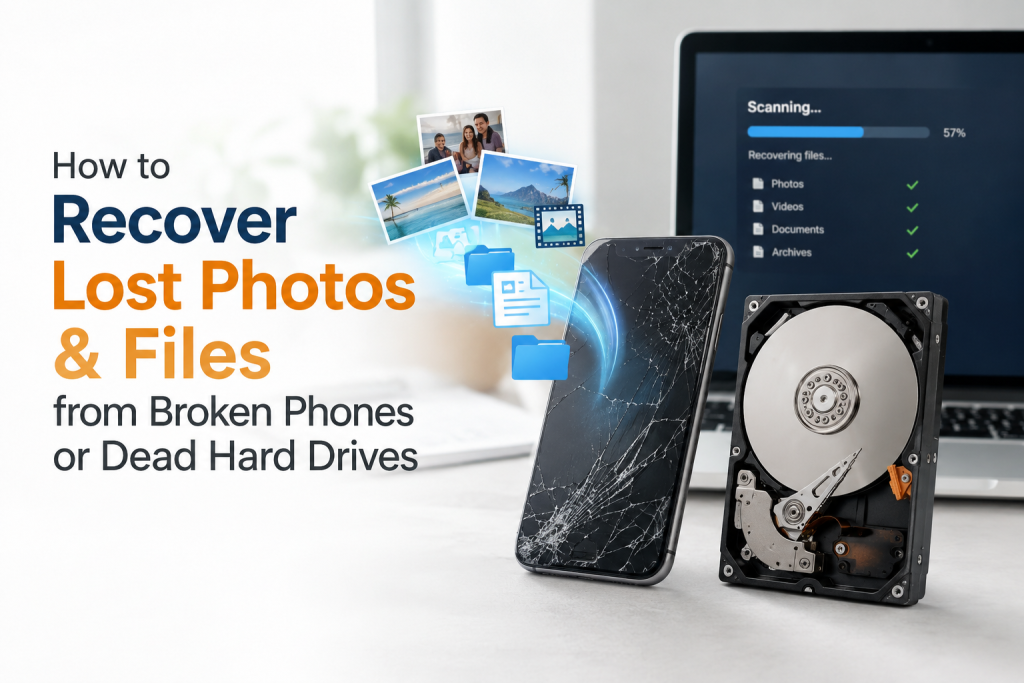 Recover Lost Photos & Files from Broken Phones or Dead Hard Drives